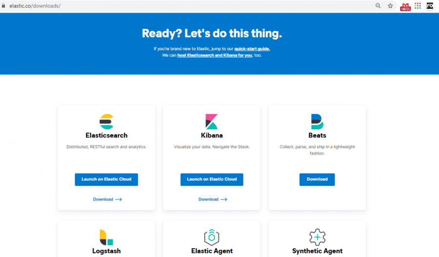 Telecharger Elasticsearch logstash kibana